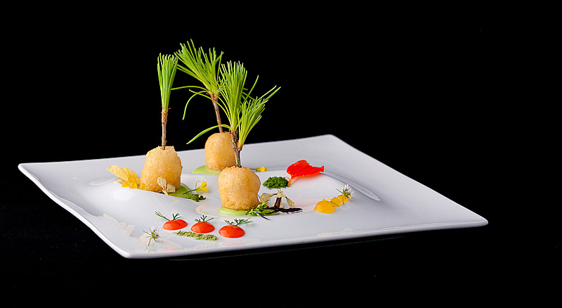 Pine Shoots, Smoked Potato, Many Foraged Garnishes